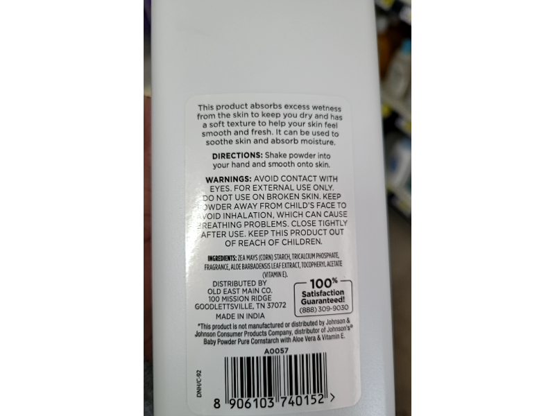 Gentle Steps Cornstarch Baby Powder, 22 oz/624 g