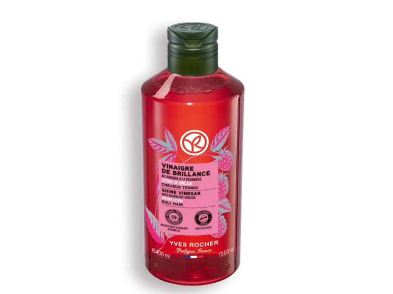 Yves Rocher Shine Vineger Hair Rinsing Lotion, Raspberry Vineger, 13.5 fl oz/400 mL