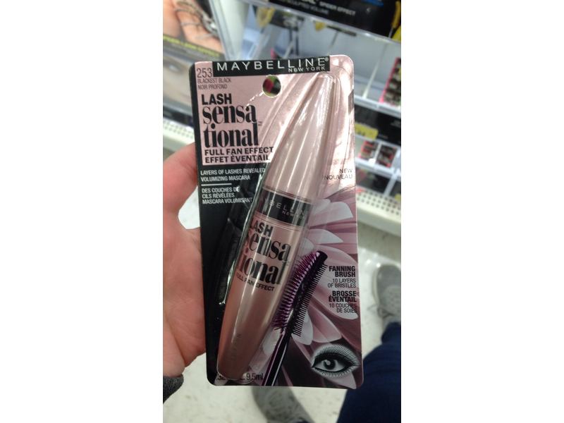 Maybelline New York Lash Sensational Mascara, Blackest Black, 0.32 fl oz/9.5 mL