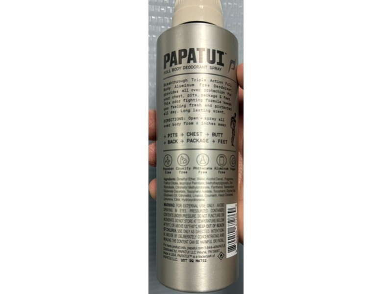 Papatui Full Body Deodorant Spray, Lush Coconut, 5 oz/141g