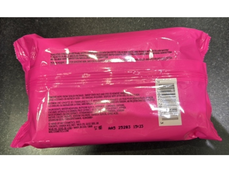 M.A.C Cosmetics Get Unready Micellar Water Wipes, 30 Count