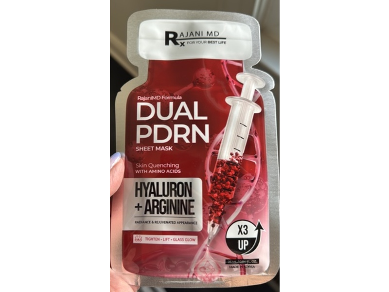 Rajani MD Dual Pdrn Sheet Mask, Hyaluron+Arginine, 0.84 fl oz/25 mL