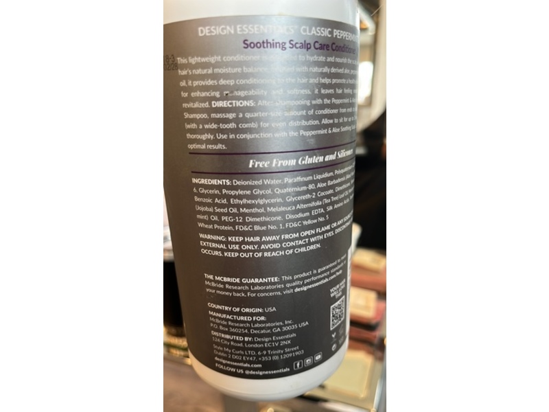 Design Essentials Soothing Scalp Care Conditioner, Peppermint & Aloe, 32 oz/906 g