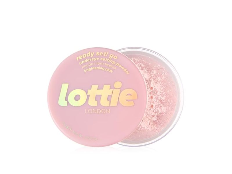 Lottie London Ready Set! Go Undereye Setting Powder, Brightening Pink,0.52 oz/15 g
