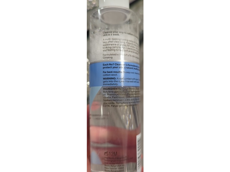 No7 Toning Water, Vitamin C, E B3 + Red Ginseng, 6.7 fl oz/200 mL