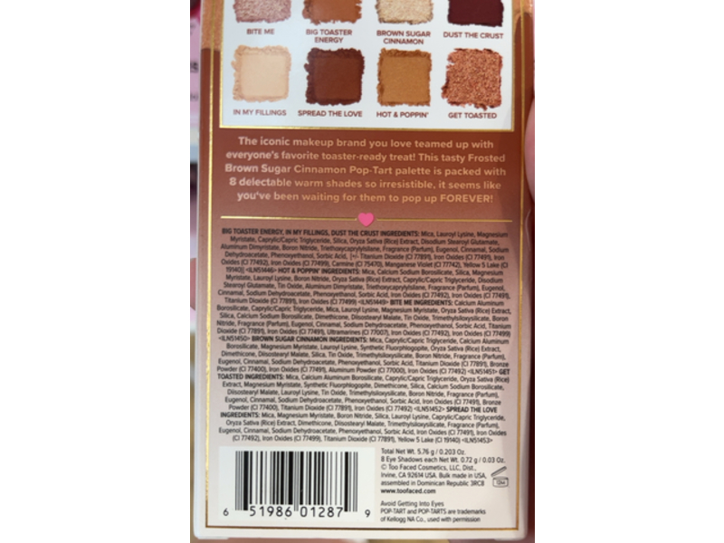 Too Faced Eye Shadow Palette, Brown Sugar Cinnamon, 0.03 oz/0.72 g