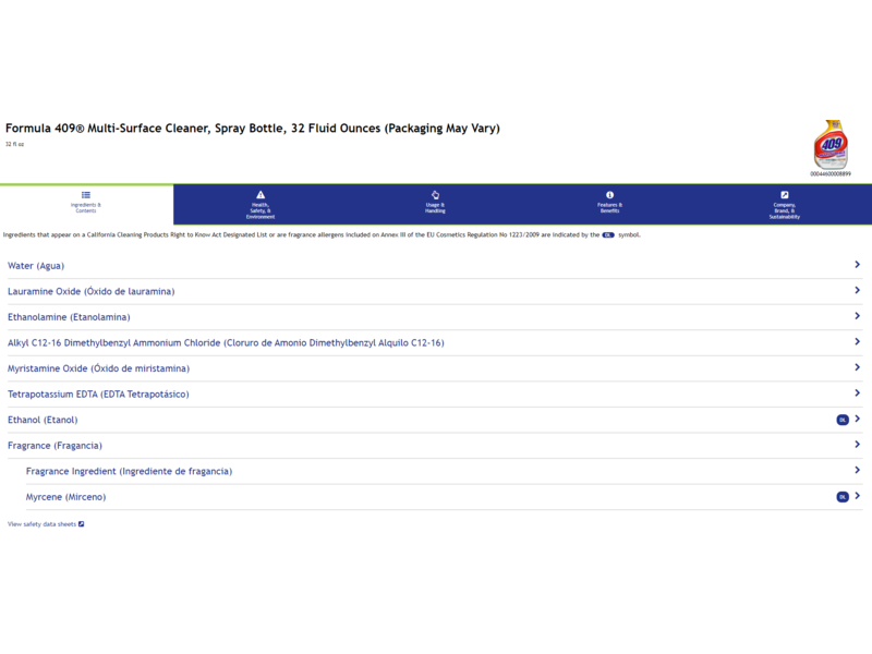 Formula 409 All Purpose Cleaner Spray, 32 fl oz/948 mL