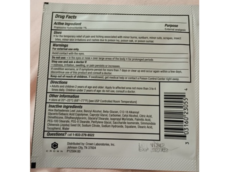 Sarna Anti-Itch Lotion, Pramoxine Hydrochloride 1%, 0.17 fl oz/5 mL