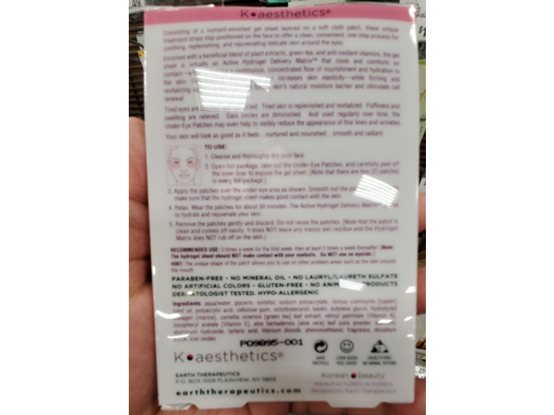 Earth Therapeutics Collagen Hydrogel Under - Eye Patch, 5 Pairs