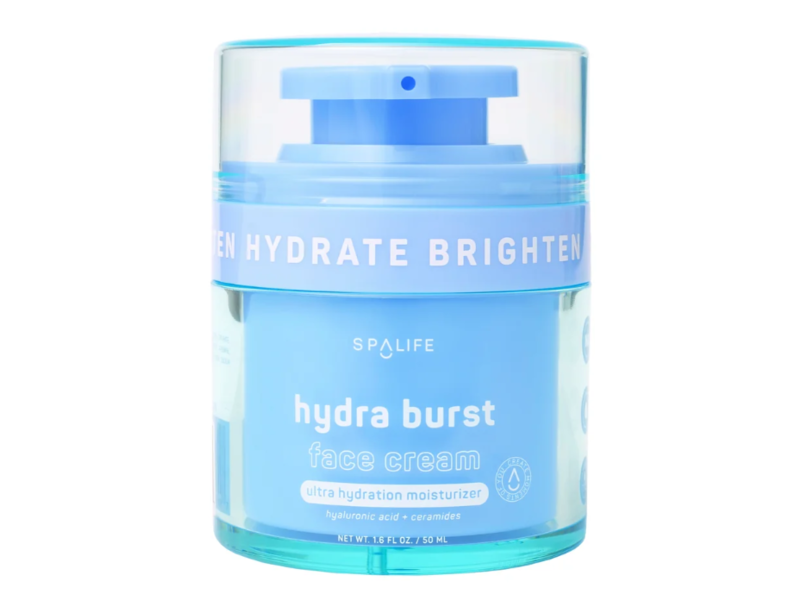 SpaLife Hydra Burst Face Cream, Hyaluronic Acid + Ceramides, 1.6 fl oz/50 mL
