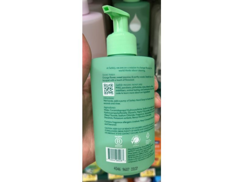 Safely Rise Hand Soap, Orange Flower & Jasmine, 12 fl oz/354 mL