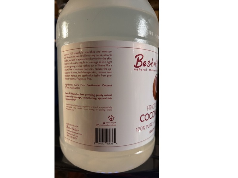 Best Of Nature 100% Pure Fractionated Coconut Oil, 128 fl oz