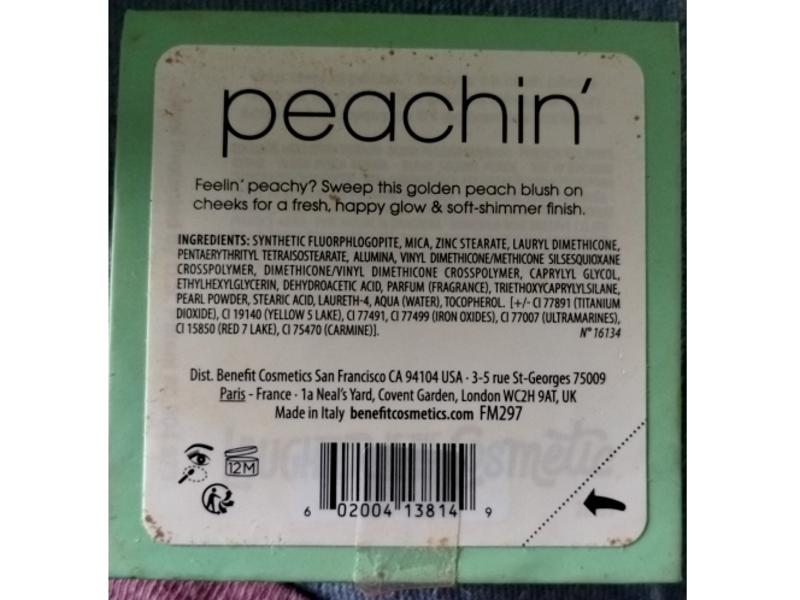 Benefit Blush, Peachin' Golden Peach, 0.21 oz/6 g