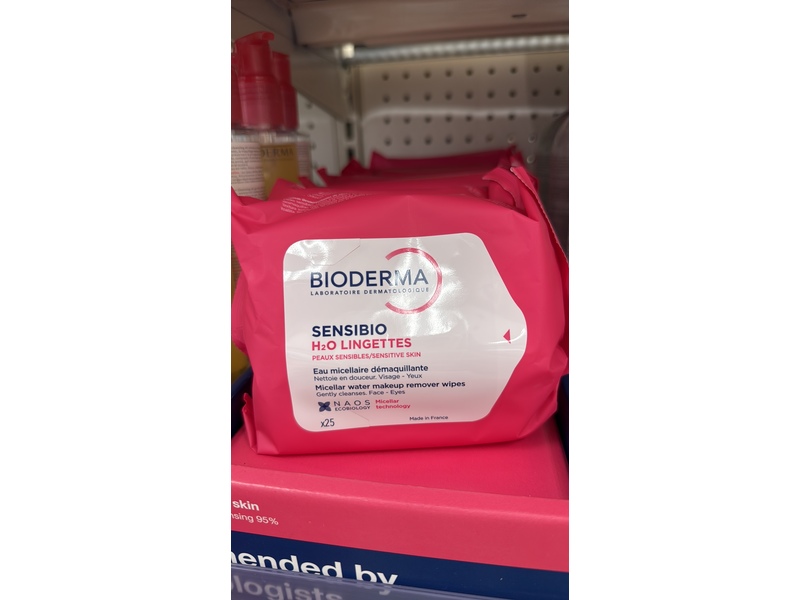 Bioderma Sensibio H2O Makeup Removing Wipes, 25 Count