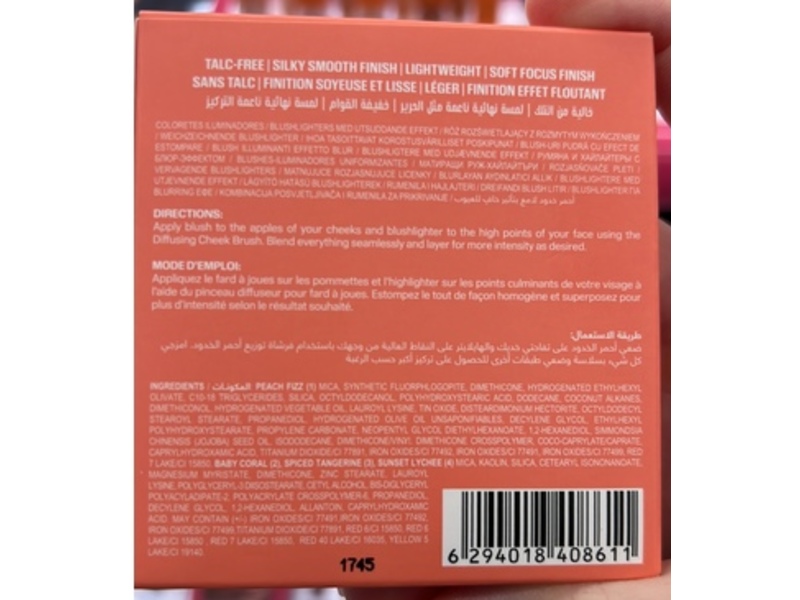 Huda Beauty Blush Filter Blurring Blushlighters Palette, Toasty Peach, 0.26 oz/7.5 g