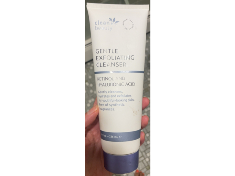 Clean Beauty Gentle Exfoliating Cleanser, Retinol & Hyaluronic Acid, 8 fl oz/236 mL