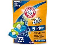 Arm & Hammer Plus OxiClean 5-in-1 Power Paks, Fresh Scent, 72 Count - thumbnail 1