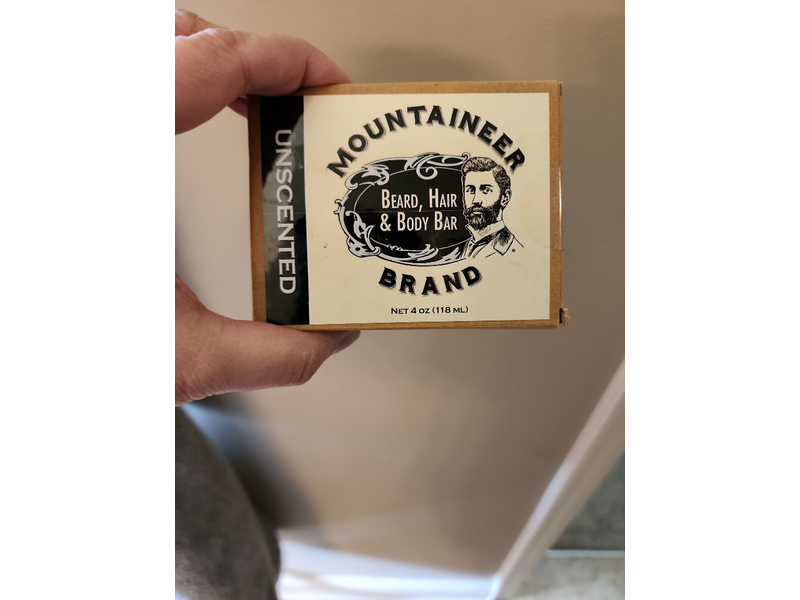 Mountaineer Brand Beard, Hair & Body Bar, Unscented, 4 oz/118 mL