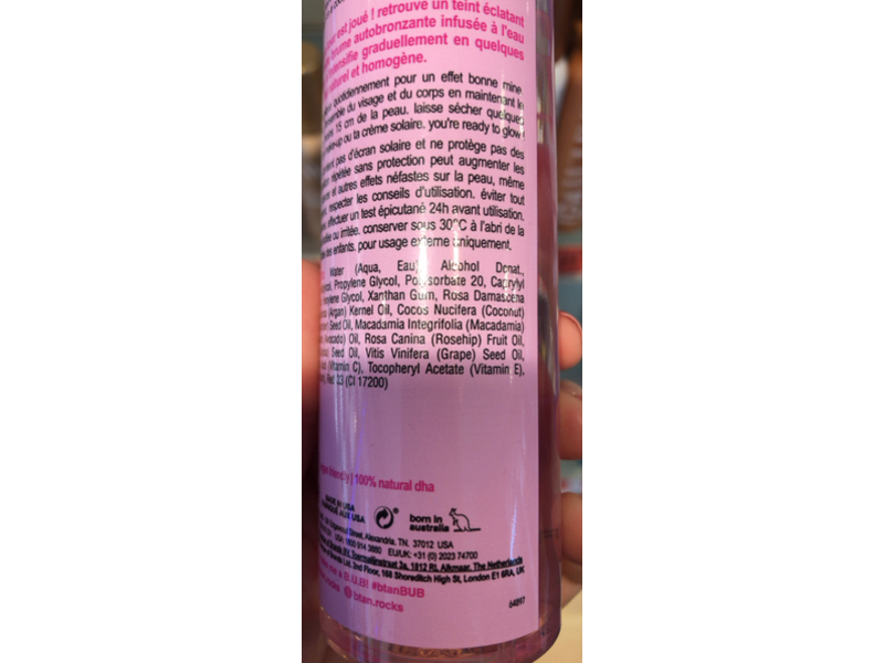 B.Tan Gimme The Glow Down Facial Tan Mist, Rosewater, Dark, 6.7 fl oz/190 mL