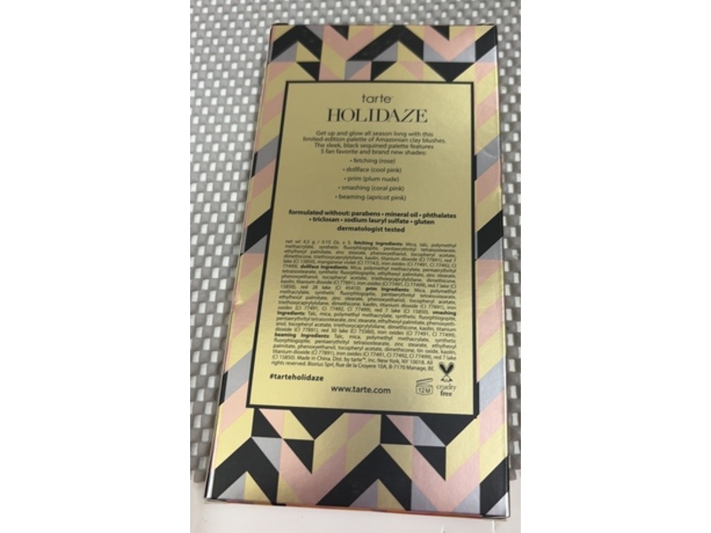 Tarte Holidaze Bling It On Amazonian Clay Blush Palette, 0.5 oz/4.5 g