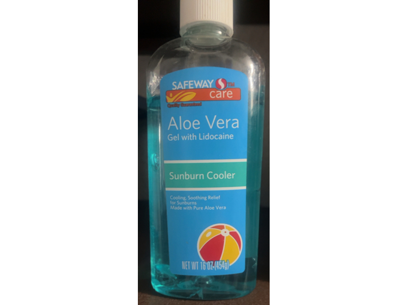 Safeway Care Aloe Vera Gel, Sunburn Cooler, Lidocaine, 16 oz/454 g