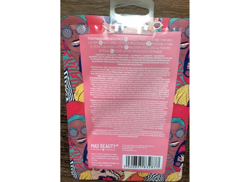 MAD Beauty Ms.Behave Boob Mask, Nice Pear, 1.014 fl oz/30 mL