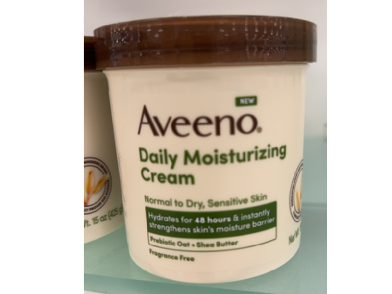 Aveeno Daily Moisturizing Cream, Prebiotic Oat + Shea Butter, 15 oz/425 g
