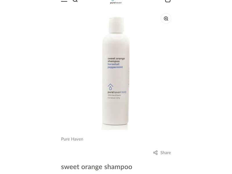 Purehaven Sweet Orange Body Shampoo, Horsetail Peppermint, 8 oz/227 g