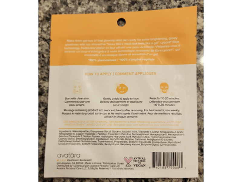 Avatara You C This? Water - Gel Mask, Vitamin C, 0.71 fl oz/21 mL