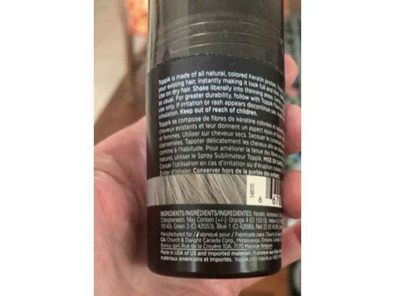 Toppik Hair Building Fibers, Gray, 0.42 oz/12 g