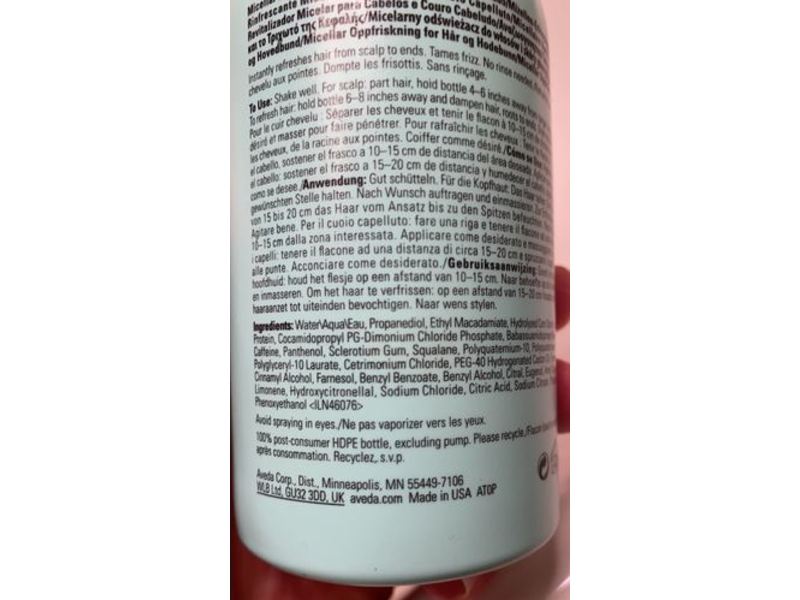 Aveda Rinseless Refresh Micellar Hair & Scalp Refresher, 6.7 fl oz/200 ml