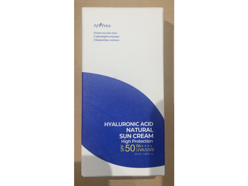 IsNtree Hyaluronic Acid Natural Sun Cream, SPF 50 PA++++, 1.69 fl oz/50 mL
