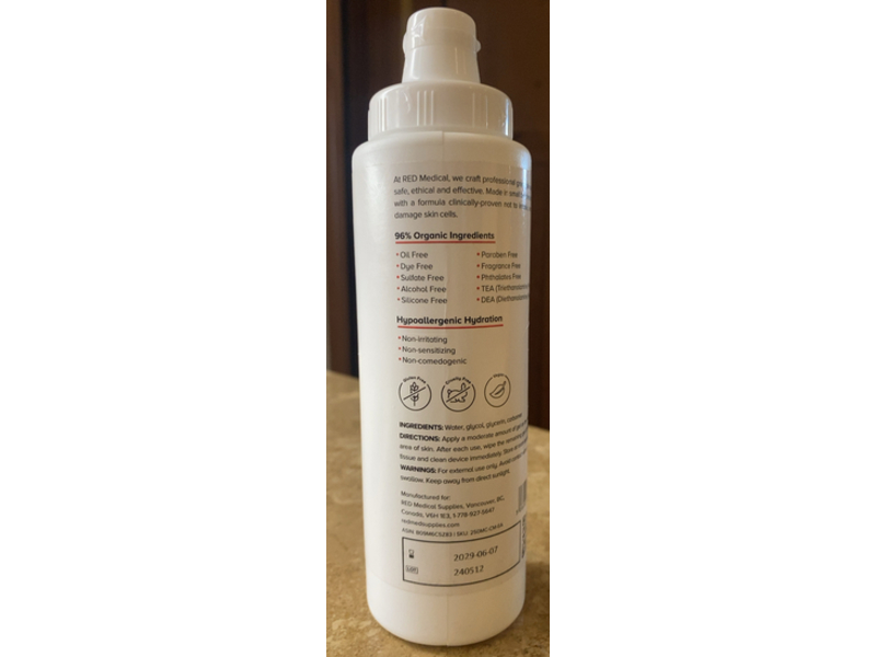 Red Microcurrent Conductive Gel, 8.45 fl oz/250 mL