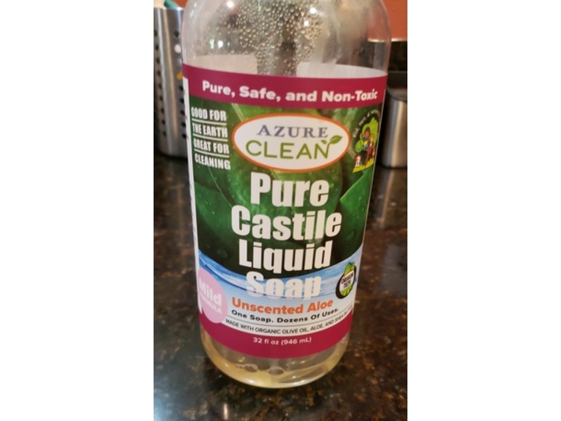 Azure Clean Pure Castile Liquid Soap, Aloe, 32 fl oz/946 mL