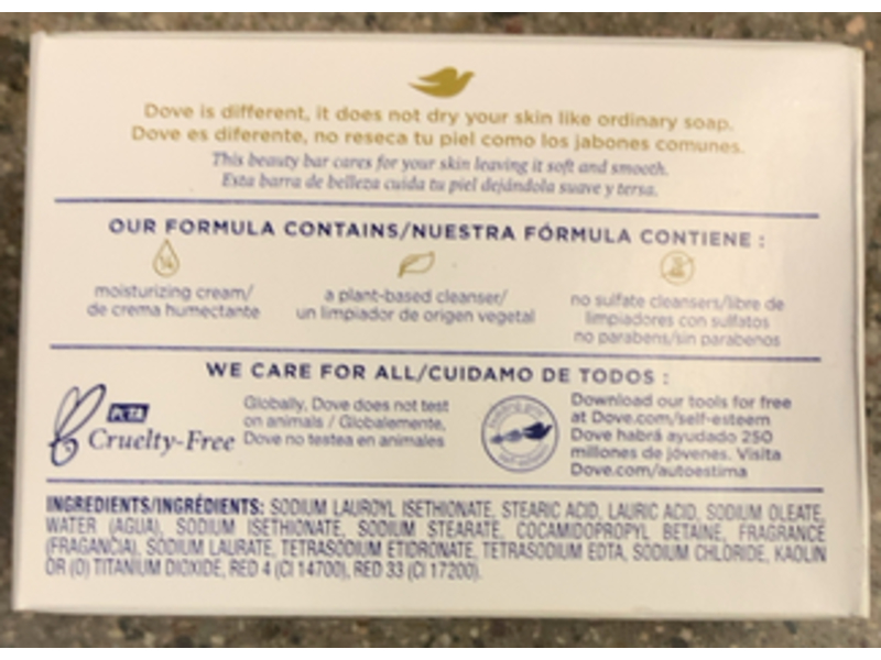 Dove Deep Moisture Bar Soap, Pink, 3.17 oz/90 g