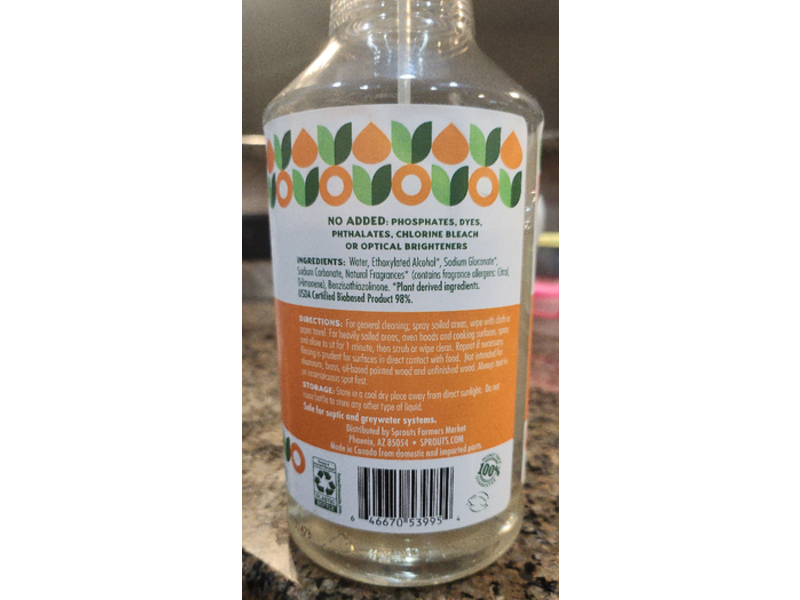 Sprouts Farmers Market All - Purpose Cleaner, Citrus Scent, 32 fl oz/946 mL