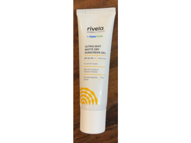 Rivela Ultralight Matte Dry Sunscreen Gel, SPF 50 PA+++, 50 g