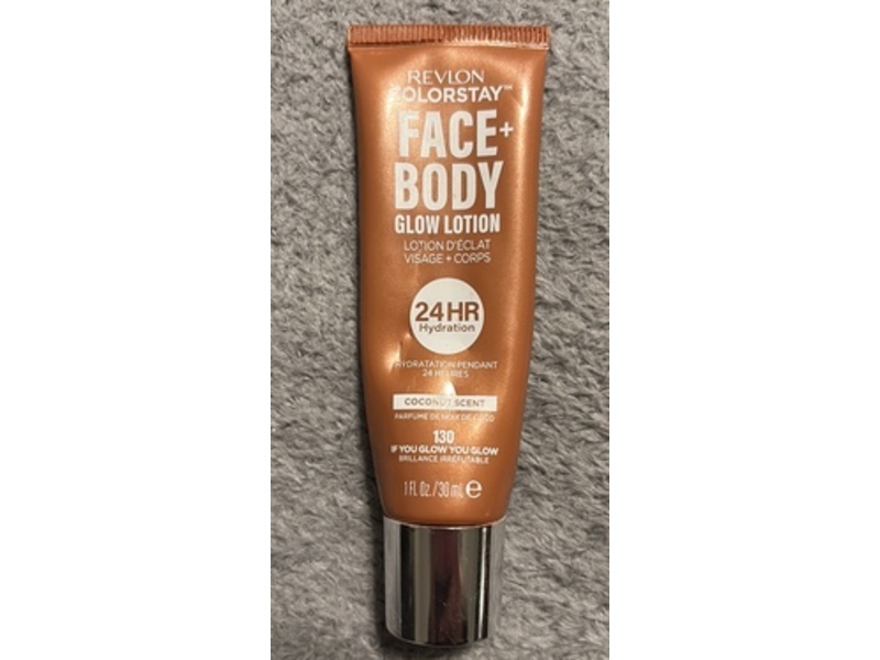 Revlon Colorstay Face+Body Glow Lotion, 130 If You Glow You Glow Coconut Scent, 1 fl oz/30 mL