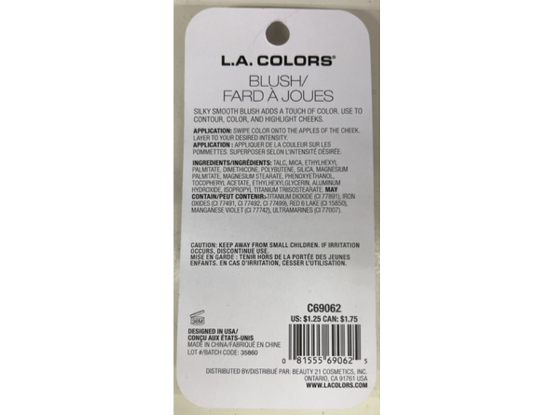 L.A. Colors Powder Blush With Applicator, Berry Pretty, 0.13 0z/3.8 g