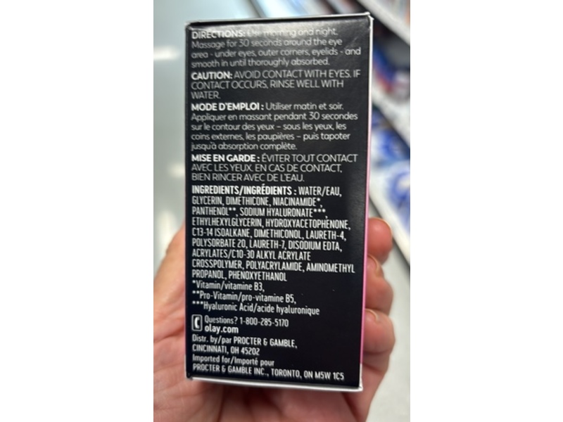 Olay Active Hydrating Eye Gel, Fragrance Free, 0.5 fl oz/15 mL