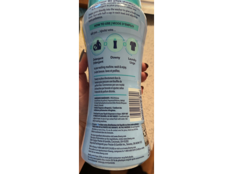 Downy In-Wash Scent Booster, Cool Cotton, 13.4 oz/379 g