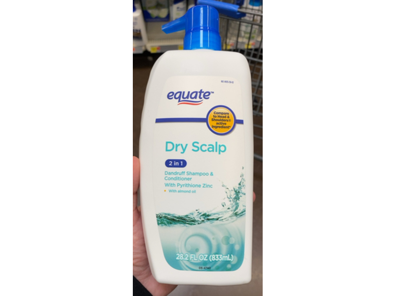 Equate Dry Scalp 2 In 1 Dandruff Shampoo & Conditioner, Almond Oil, 28.2 fl oz/833 mL