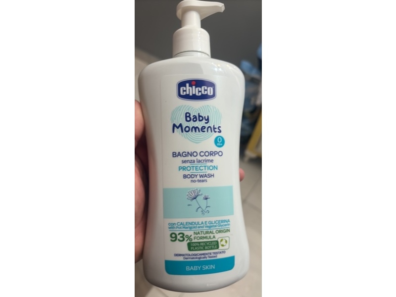 Chicco Baby Moments Protection Body Wash, 16.9 fl oz/500 mL