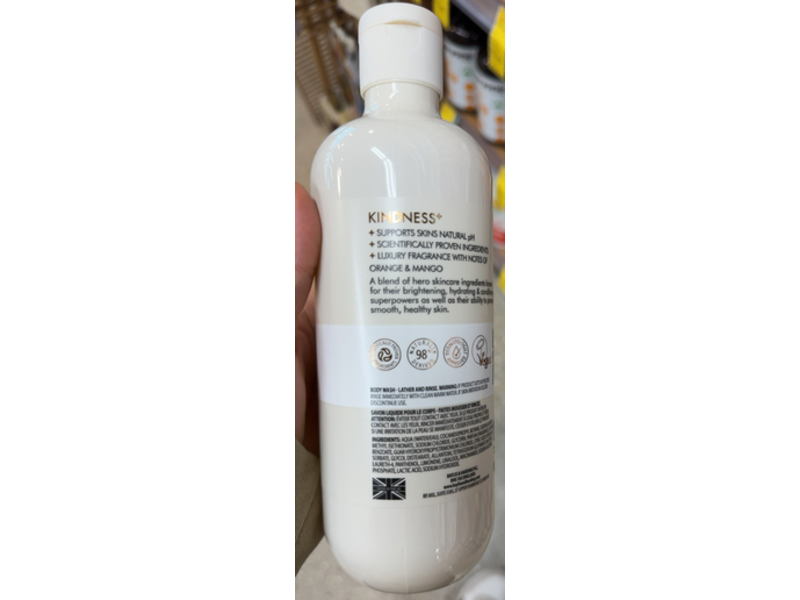 Baylis & Harding Kindness Cleanse & Glow Body Wash, Vitamin C + Niacinamide, 16.9 fl oz/500 mL