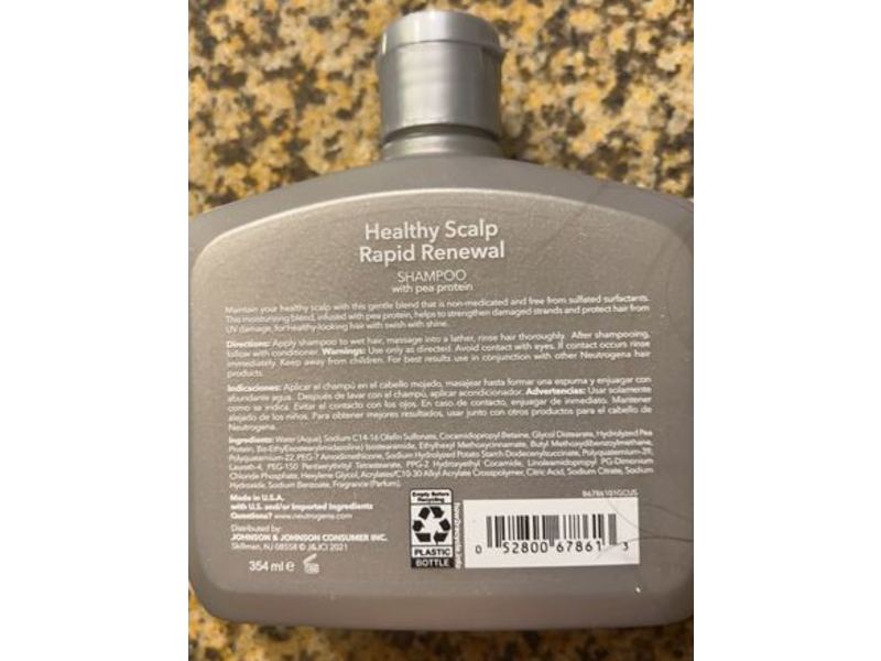 Neutrogena Healthy Scalp Rapid Renewal Shampoo, Unscented, 12 fl oz/354 mL