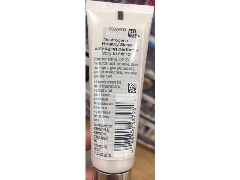 Neutrogena Healthy Skin Anti-Aging Sunscreen Tinted Moisturizer, Ivory/Fair 10, SPF 20, 1 fl oz/30 mL