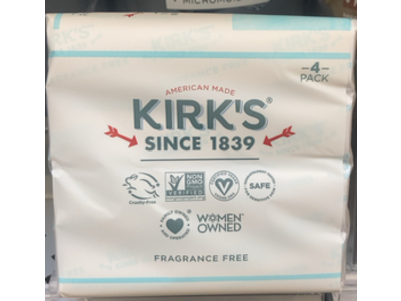 Kirk's Gentle Castile Soap, 4 oz/113 g, Count 4, Pack Of 3