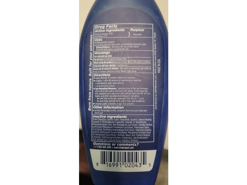 TropicSport Mineral Sunscreen, SPF 30, 6.5 fl oz/192 mL