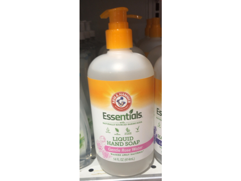Arm & Hammer Essentials Liquid Hand Soap, Gentle Rose Scent, 14 fl oz/414 mL