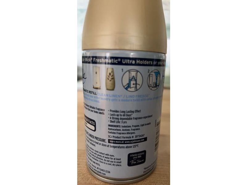 Glade Automatic Spray Air Freshener Refill, Clean Linen, 6.2 oz/175 g